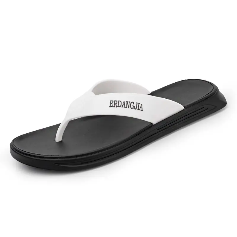 2020 Black Rubber Men's Flip Flops Korean Style