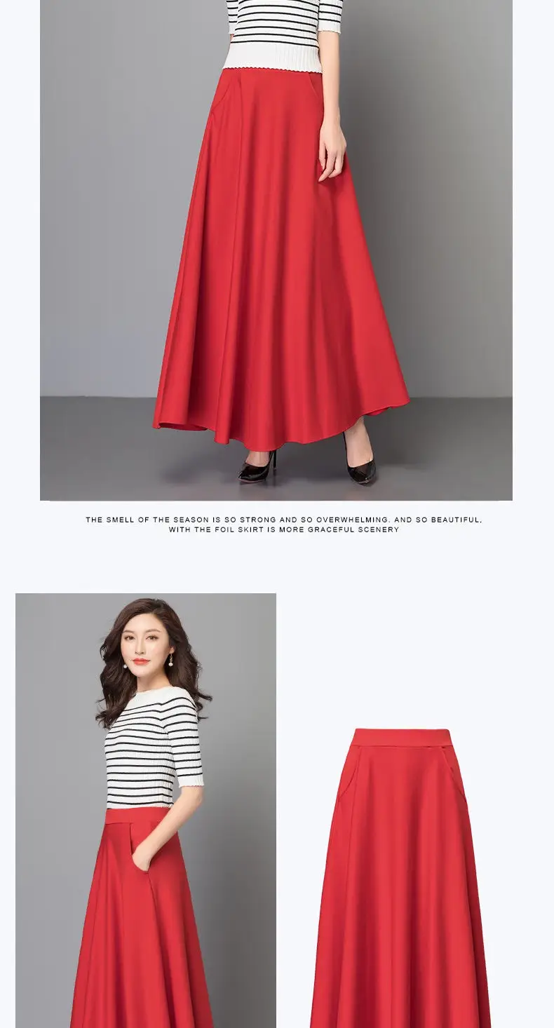 Women's Cross-Border Skirt Large Size Solid Color — feature 12