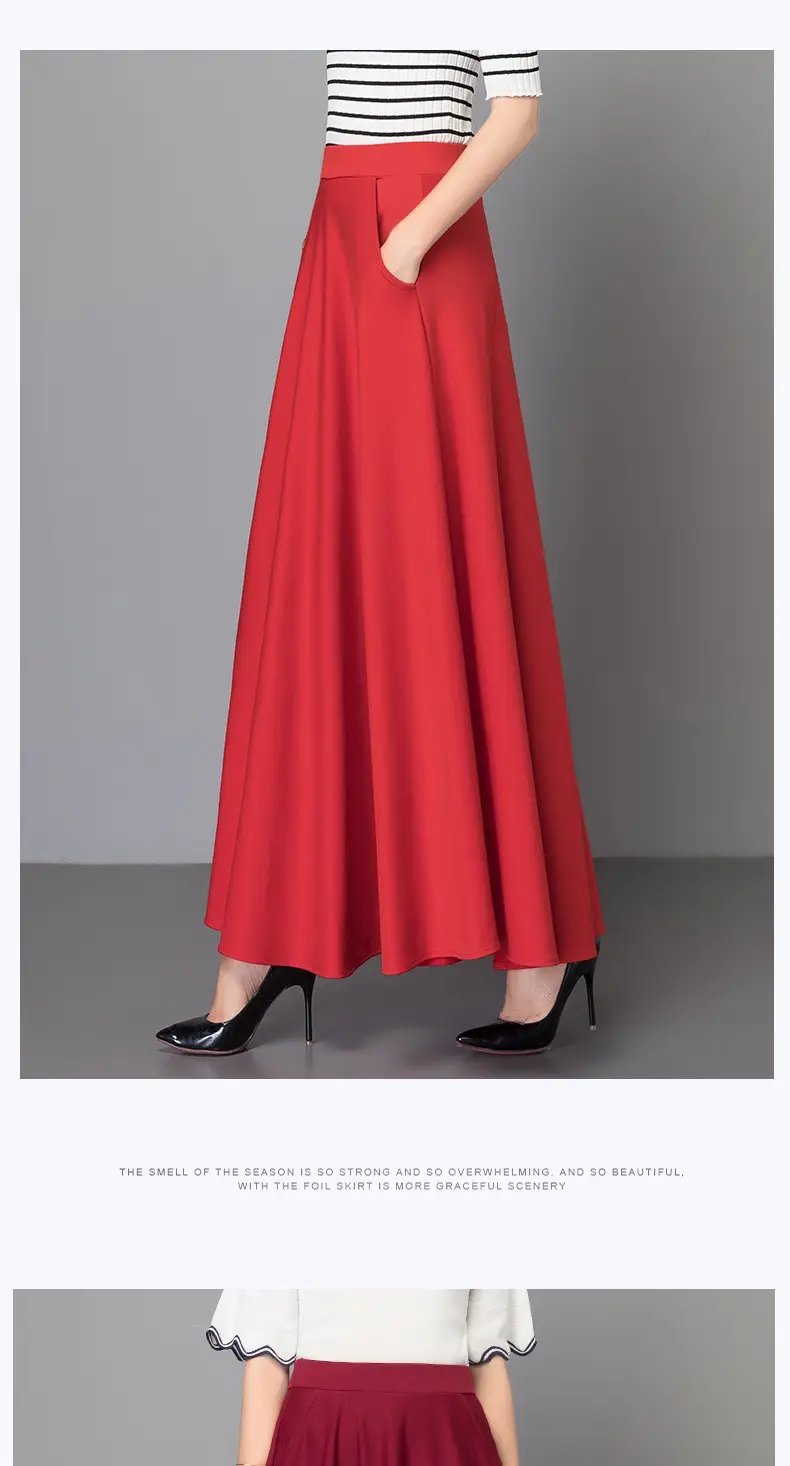 Women's Cross-Border Skirt Large Size Solid Color — feature 14
