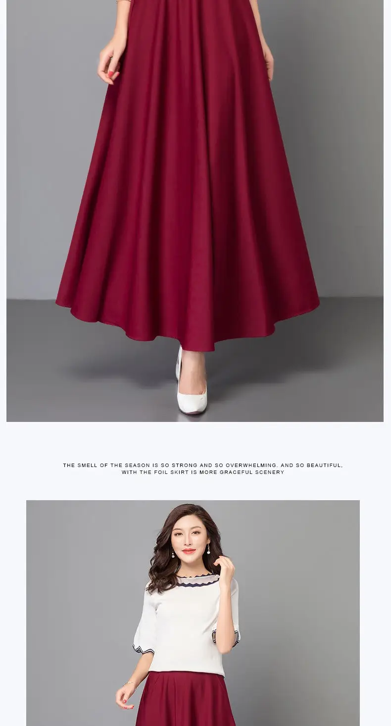 Women's Cross-Border Skirt Large Size Solid Color — feature 15