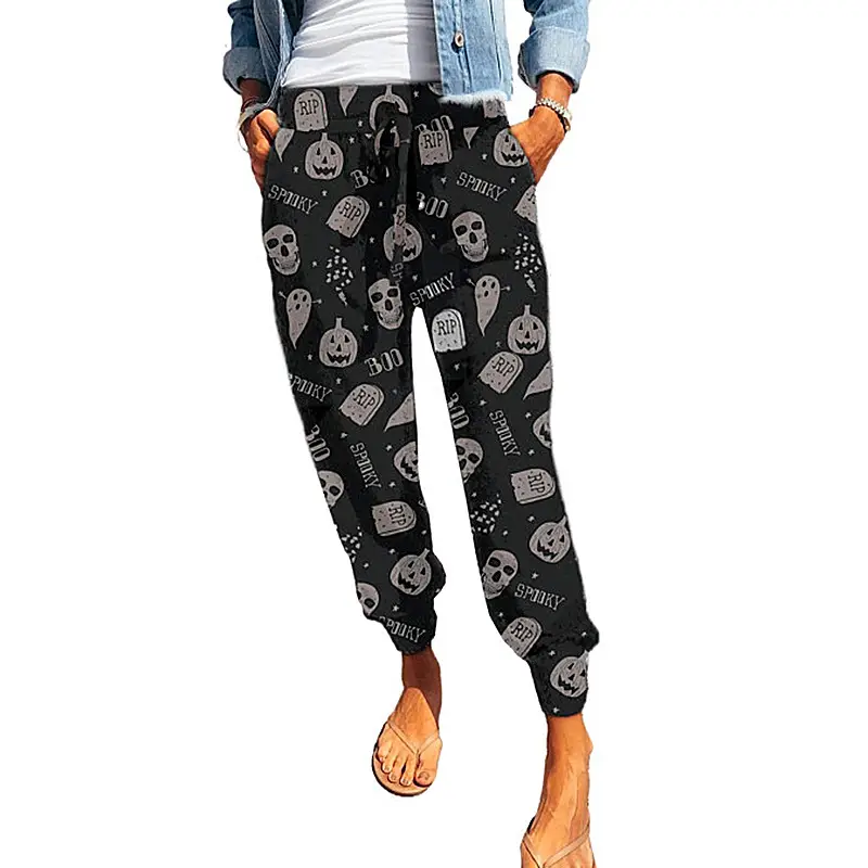 Spot Summer Leopard Print Loose Pants Green - Image 9