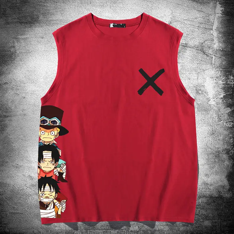 One Piece Anime Sleeveless Vest Yellow for Men Women