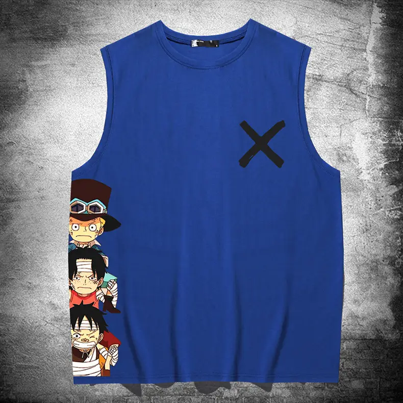 One Piece Anime Sleeveless Vest Yellow for Men Women