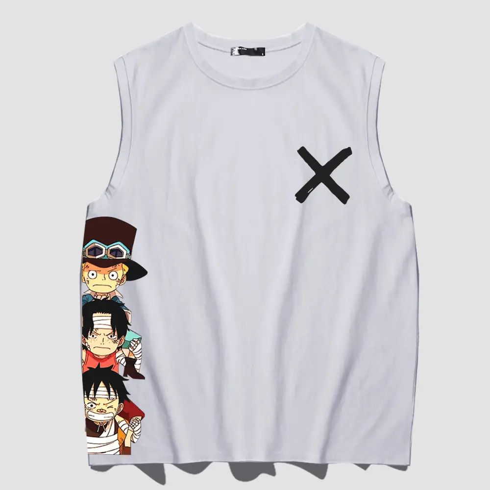 One Piece Anime Sleeveless Vest Yellow for Men Women