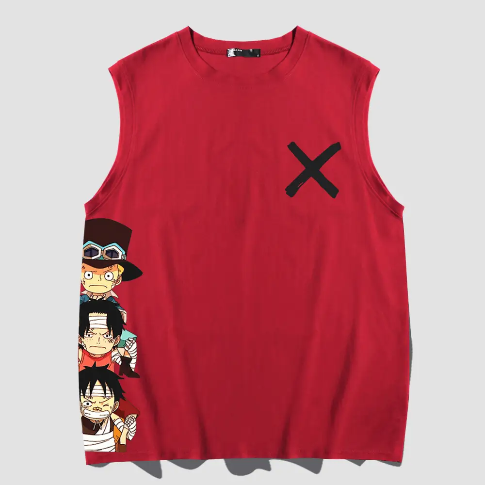 One Piece Anime Sleeveless Vest Yellow for Men Women