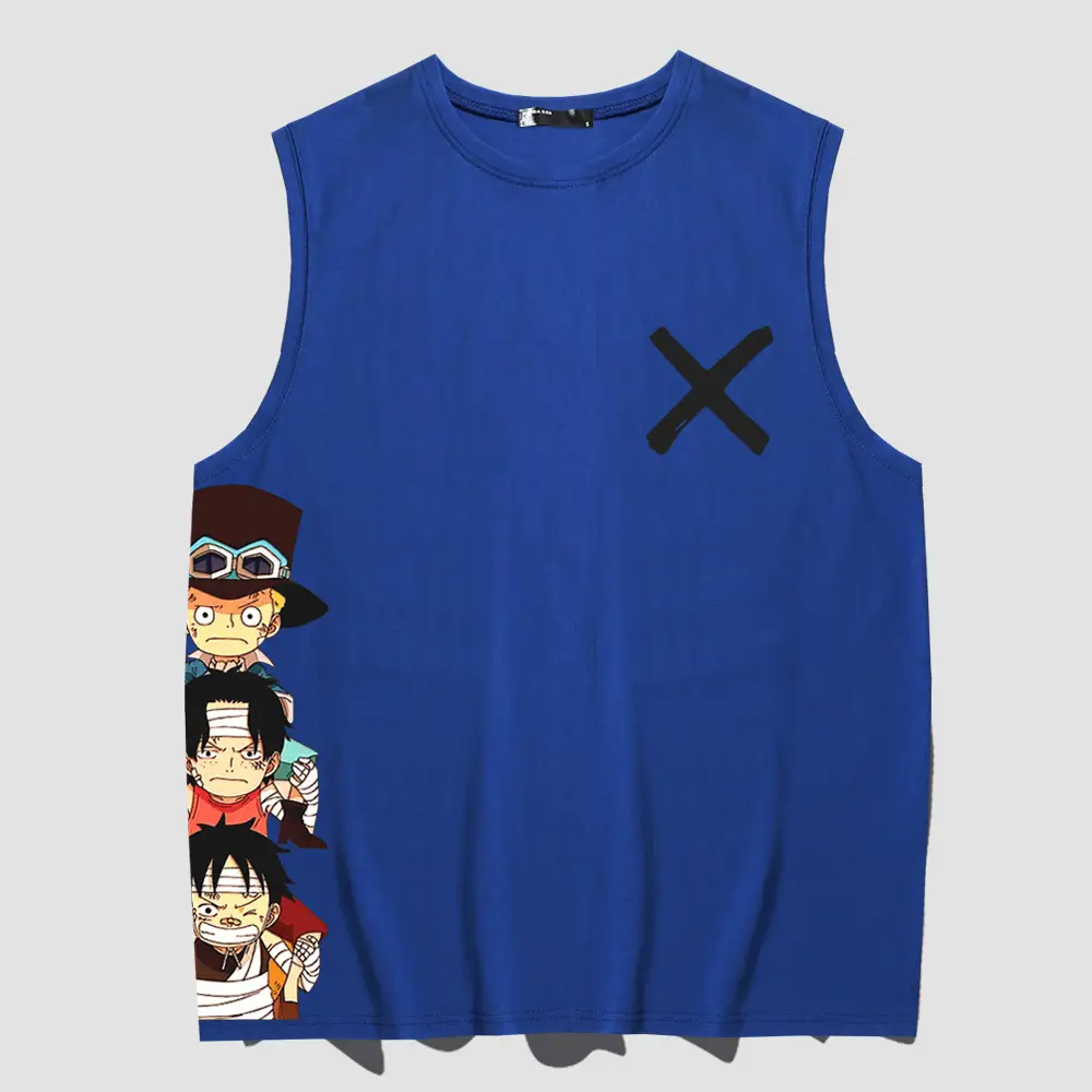 One Piece Anime Sleeveless Vest Yellow for Men Women
