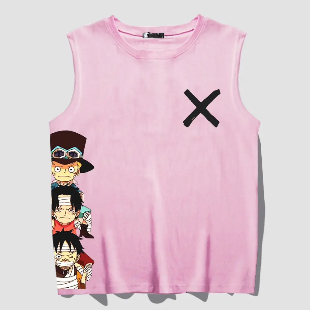 One Piece Anime Sleeveless Vest Yellow for Men Women