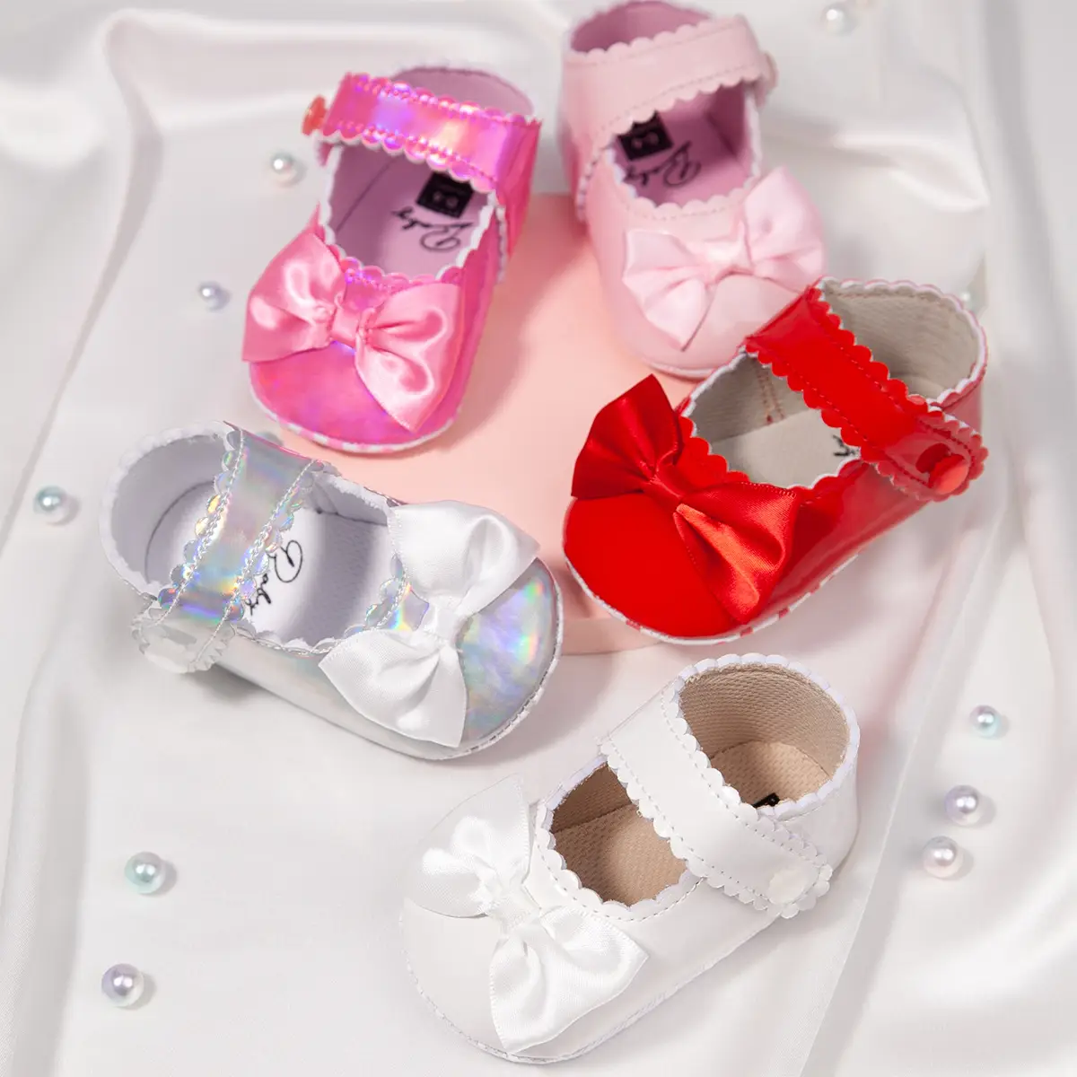 Pink Bow Baby Shoes 0-1 Year Old Non-Slip