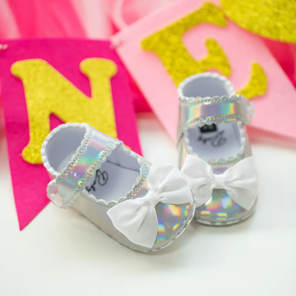 Pink Bow Baby Shoes 0-1 Year Old Non-Slip — feature 12