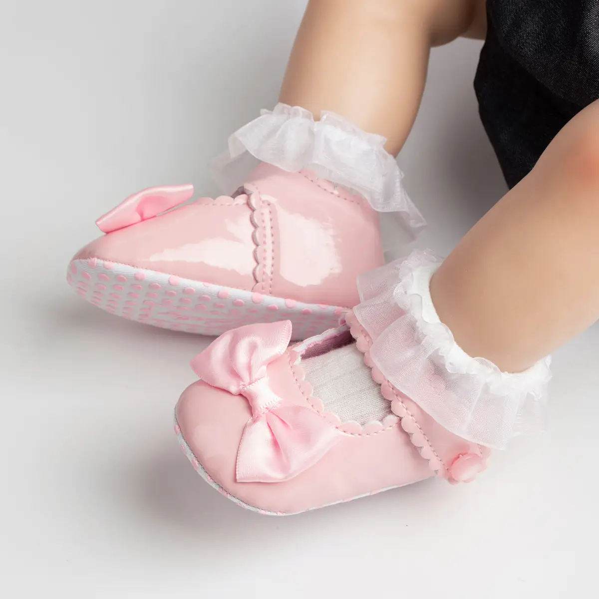 Pink Bow Baby Shoes 0-1 Year Old Non-Slip — feature 15