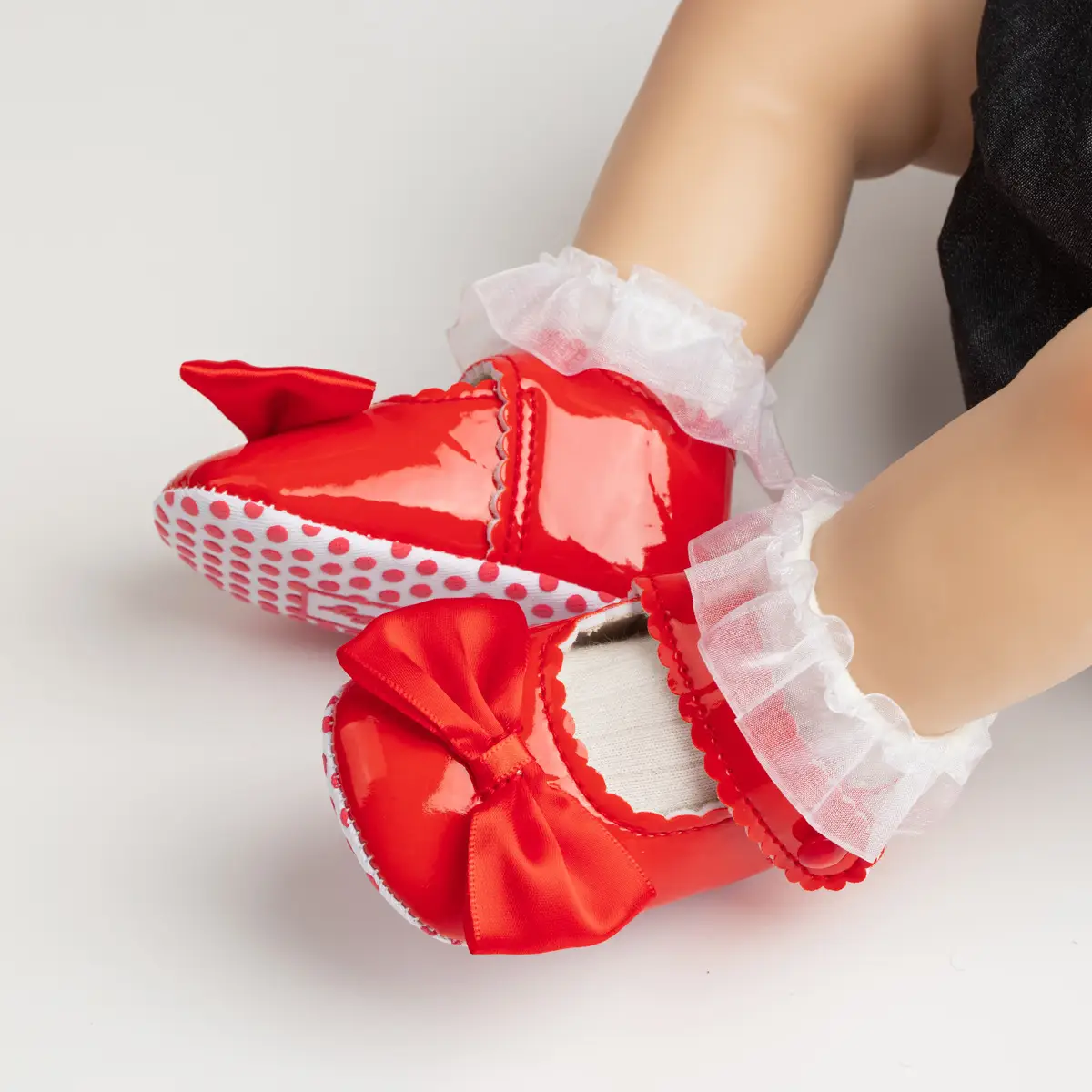 Pink Bow Baby Shoes 0-1 Year Old Non-Slip — feature 7