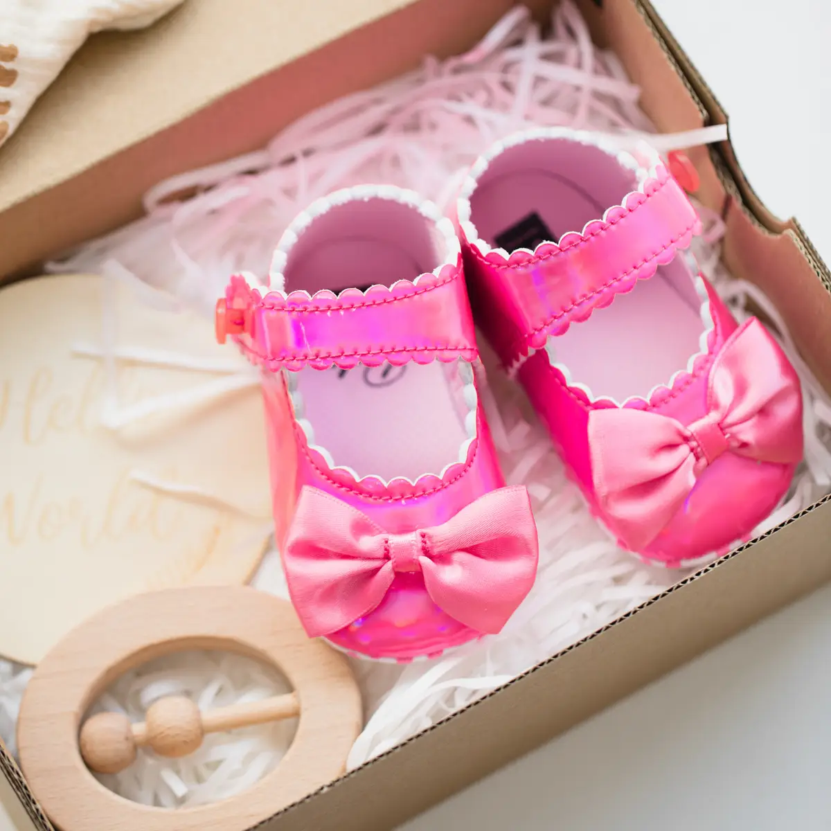 Pink Bow Baby Shoes 0-1 Year Old Non-Slip — feature 9