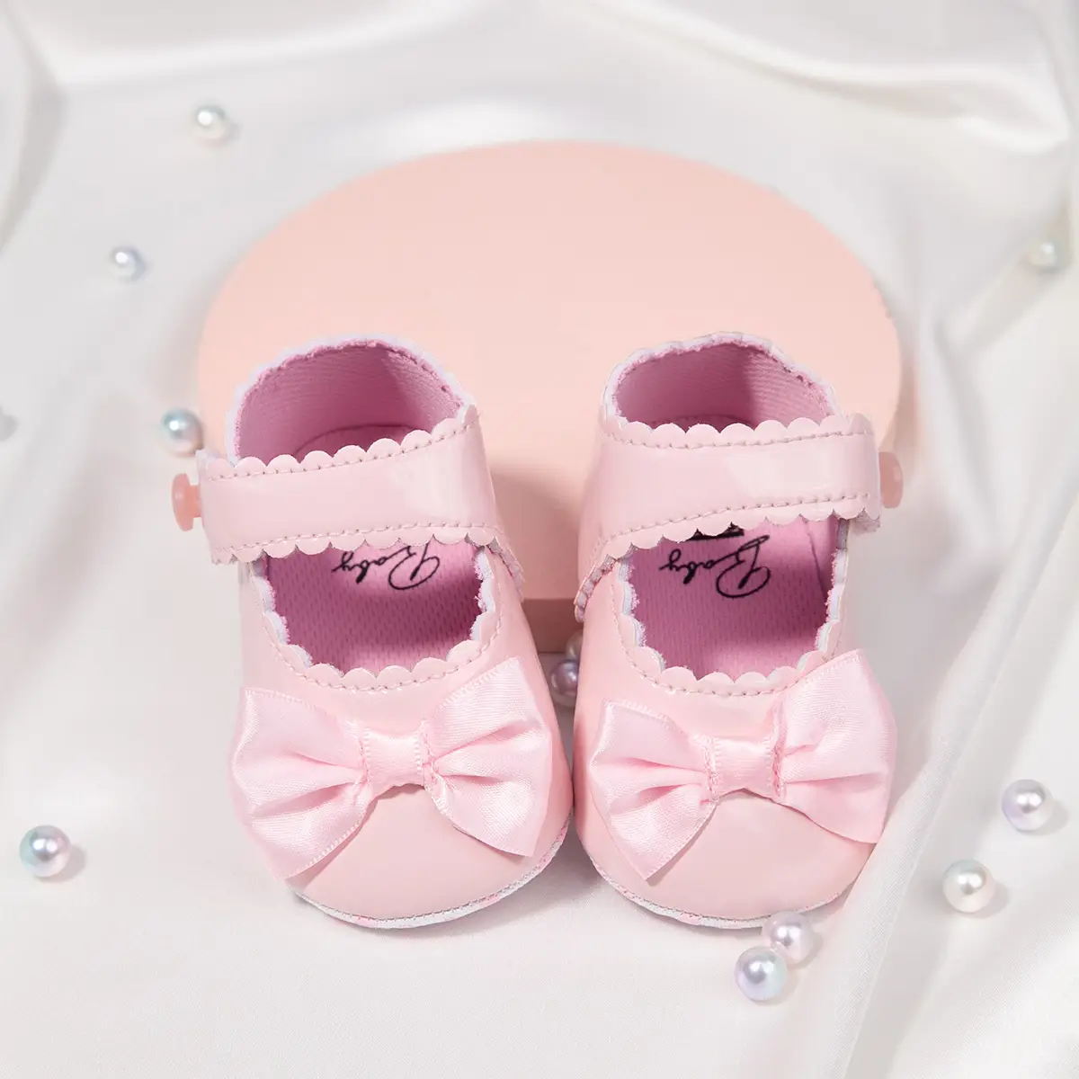 Pink Bow Baby Shoes 0-1 Year Old Non-Slip