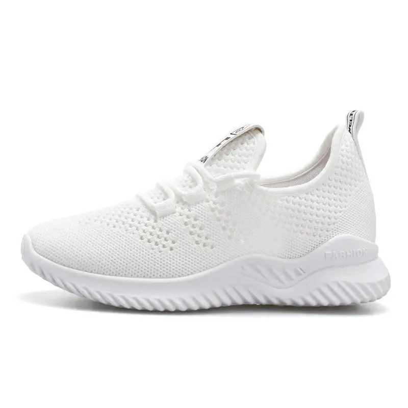 Women's Shoes, Autumn Fly-Knit White Shoes, Women's Trendy Casual Shoes, Women's Sports Shoes, Height-Increasing Flat Shoes, Breathable Flat Heels - Image 8