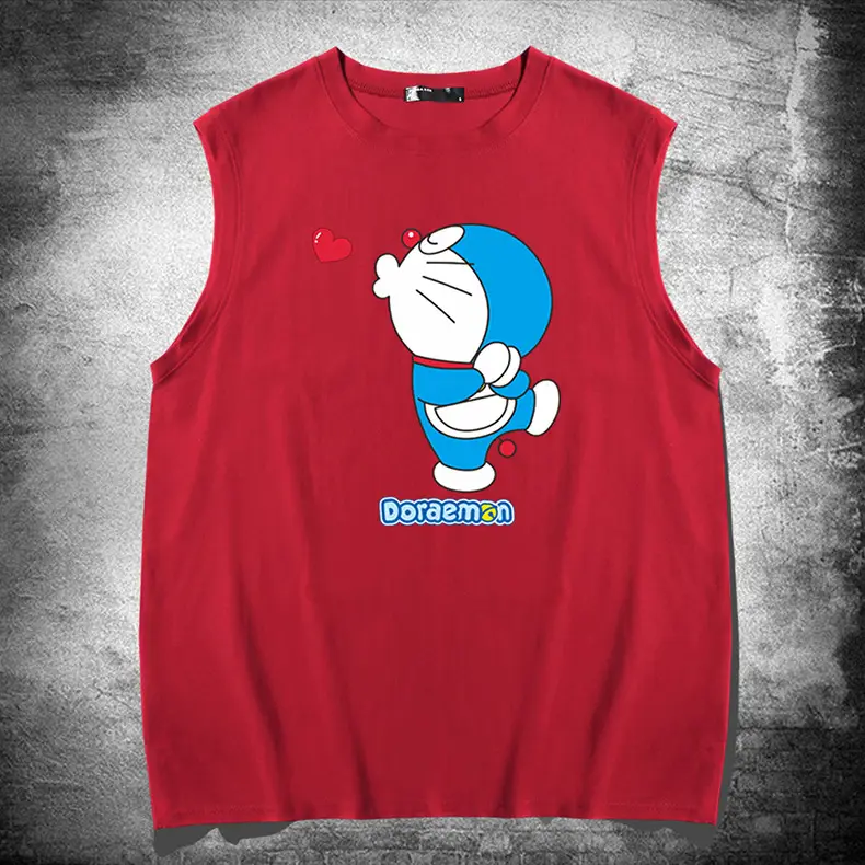 Doraemon Cartoon Pink Sleeveless Vest for Teens - Image 15