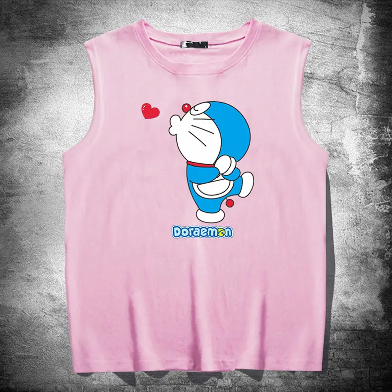 Doraemon Cartoon Pink Sleeveless Vest for Teens - Image 17