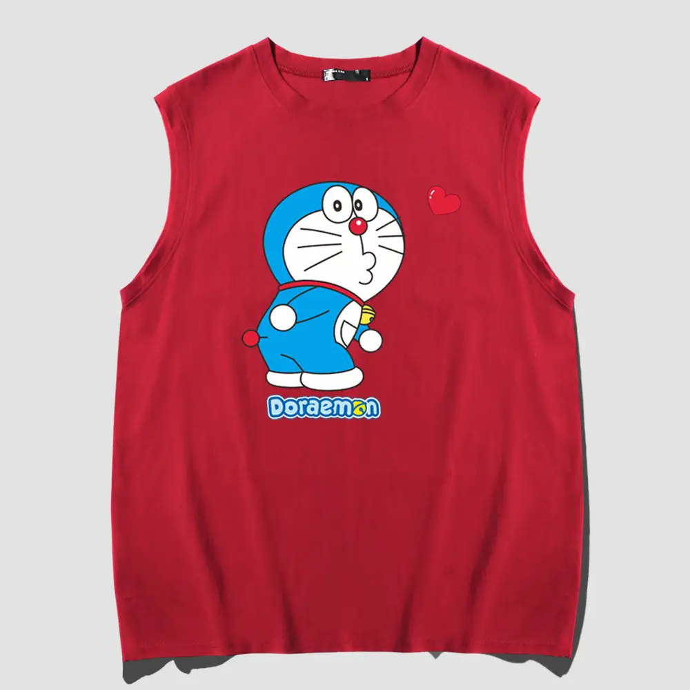 Doraemon Cartoon Pink Sleeveless Vest for Teens - Image 10