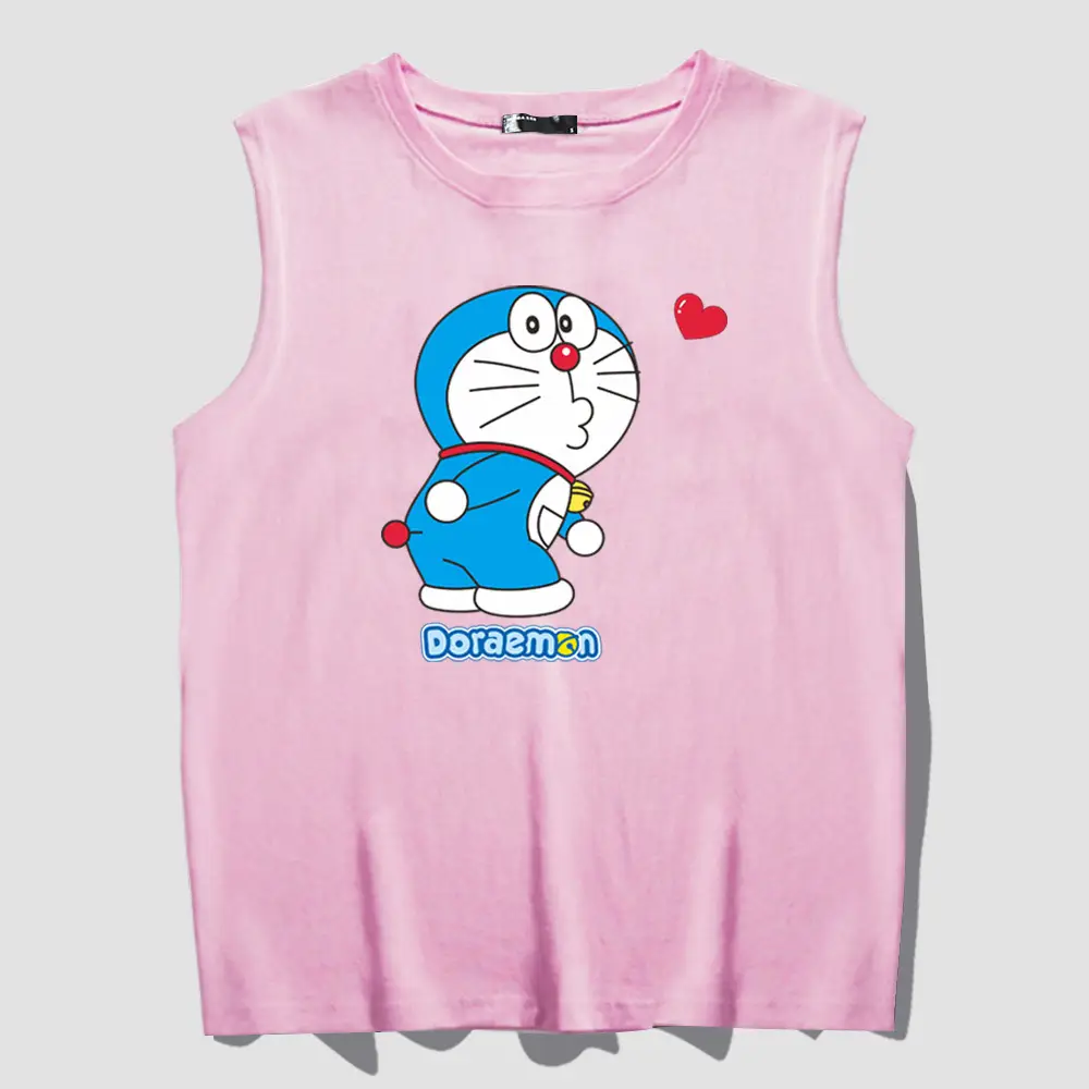 Doraemon Cartoon Pink Sleeveless Vest for Teens - Image 12