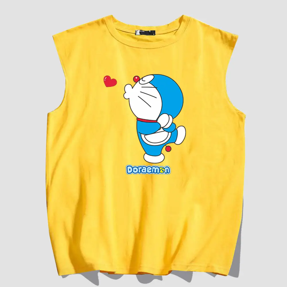 Doraemon Cartoon Pink Sleeveless Vest for Teens - Image 3