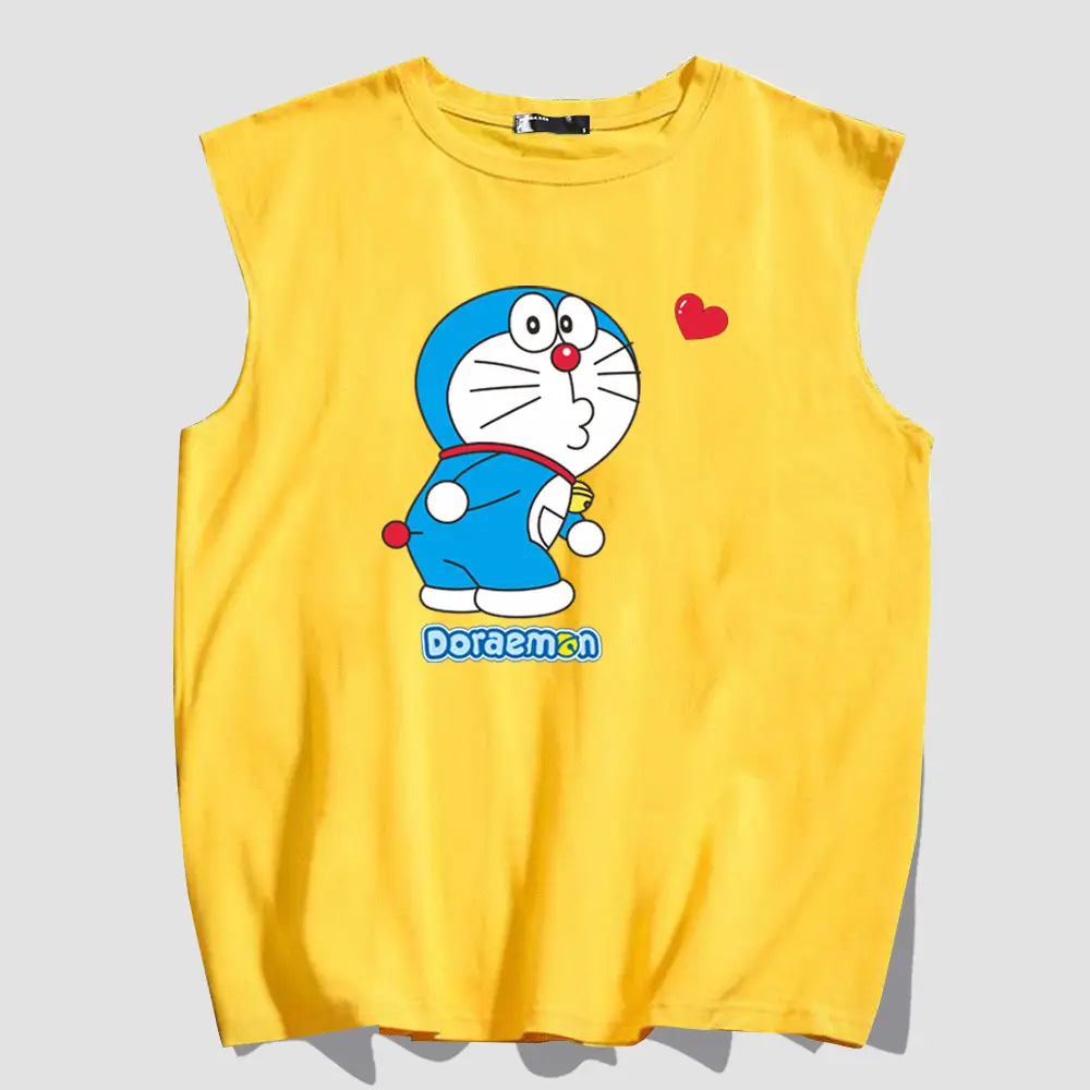 Doraemon Cartoon Pink Sleeveless Vest for Teens - Image 9