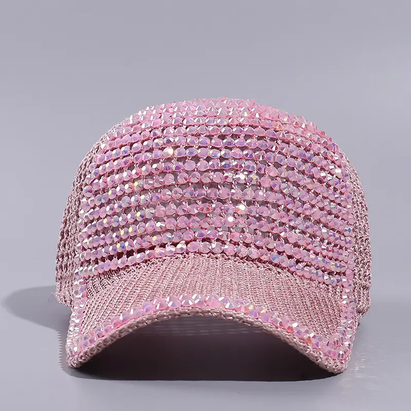 New Grid Rhinestone Baseball Cap Outdoor Sports Breathable Sun Hat Travel Sun Protection Duck Tongue Hat Wholesale - Image 7