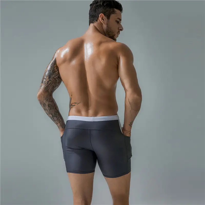 Men Hot Spring Swimming Trunks Blue Large - Image 6