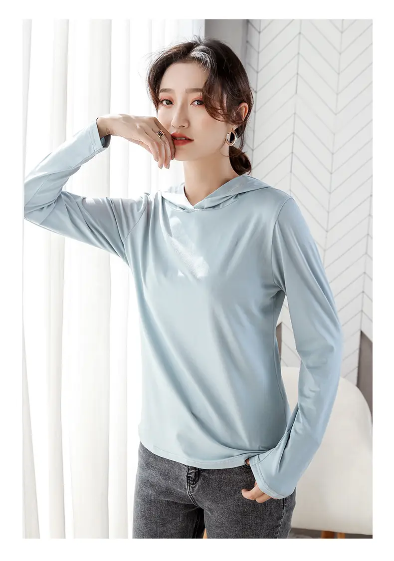 Women Green Hooded Sweatshirt Casual Top with Plaid Bottom — feature 13