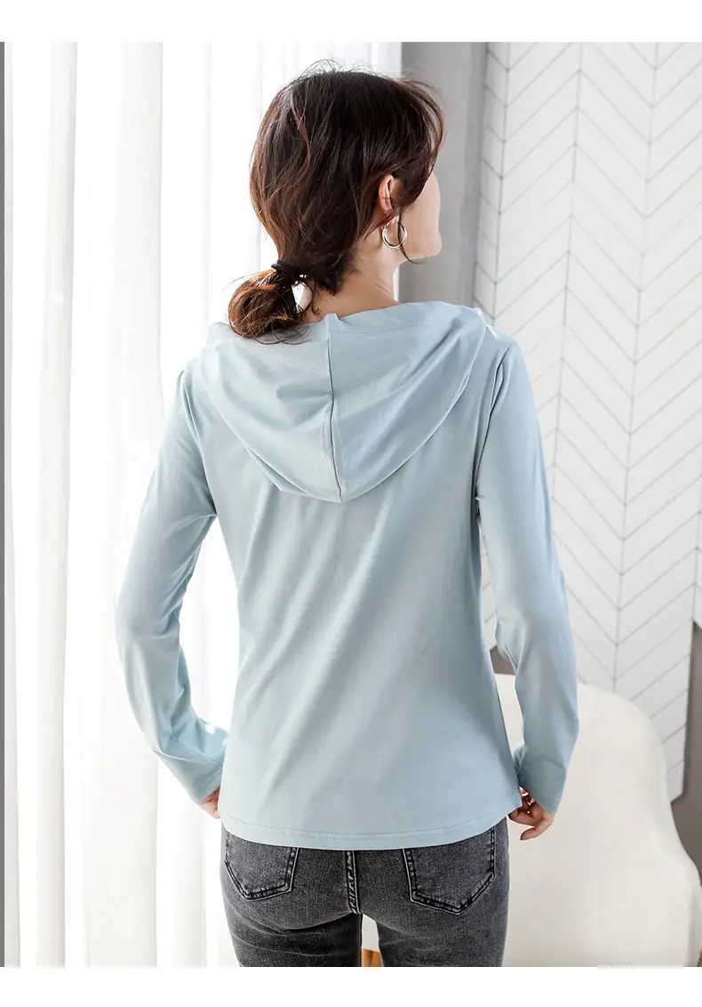 Women Green Hooded Sweatshirt Casual Top with Plaid Bottom — feature 14