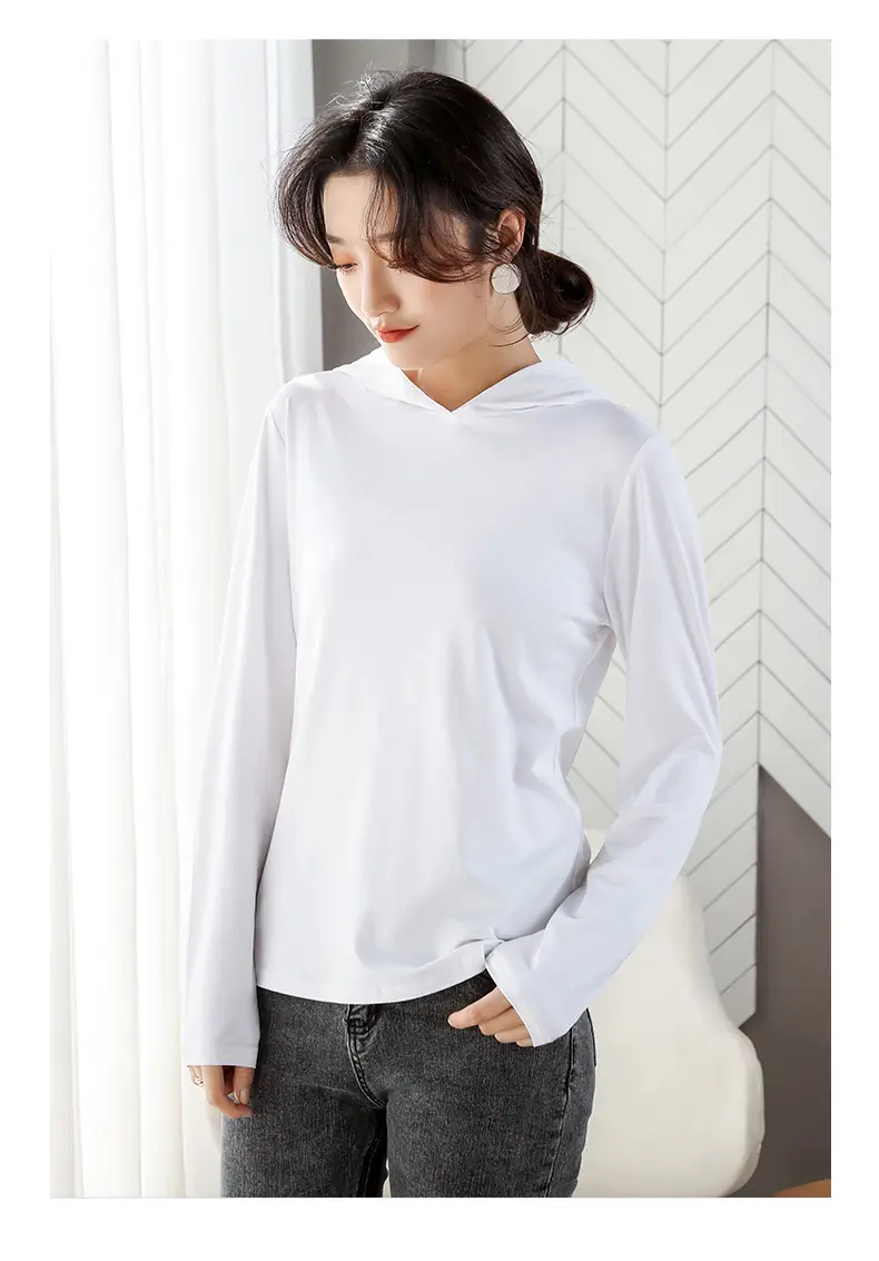 Women Green Hooded Sweatshirt Casual Top with Plaid Bottom — feature 19