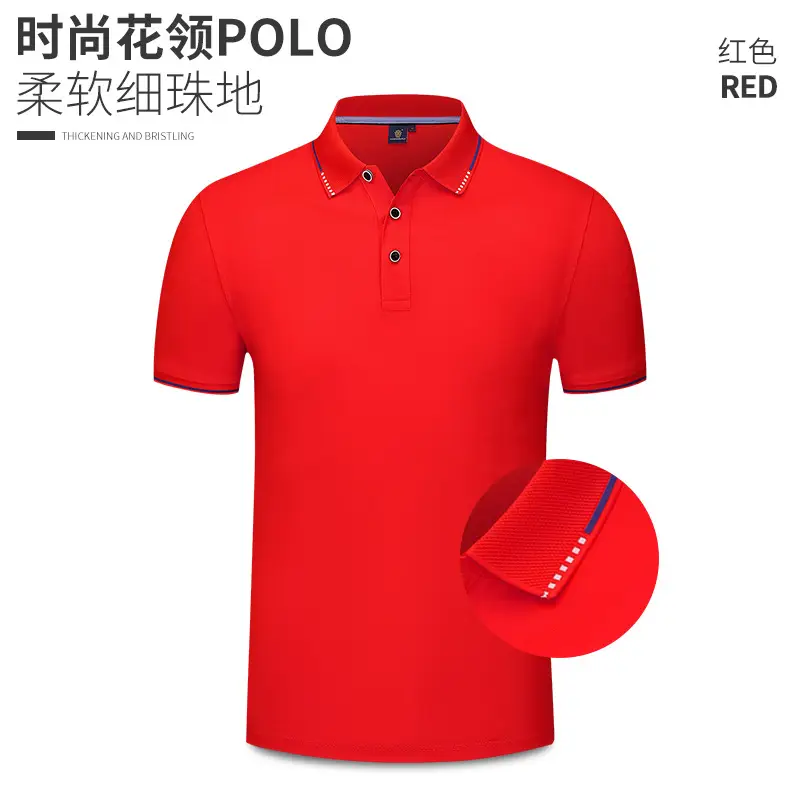 Men Blue Polo T-Shirt Short Sleeve Fixed Ogo Workwear - Image 2