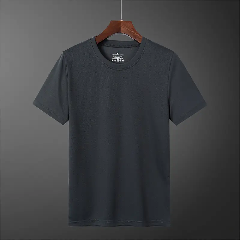 Men Navy Blue Quick-Drying T-Shirt Summer Sports Wear - Image 7