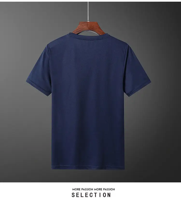 Men Navy Blue Quick-Drying T-Shirt Summer Sports Wear — feature 11