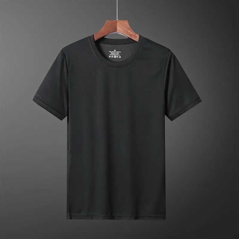 Men Navy Blue Quick-Drying T-Shirt Summer Sports Wear - Image 3