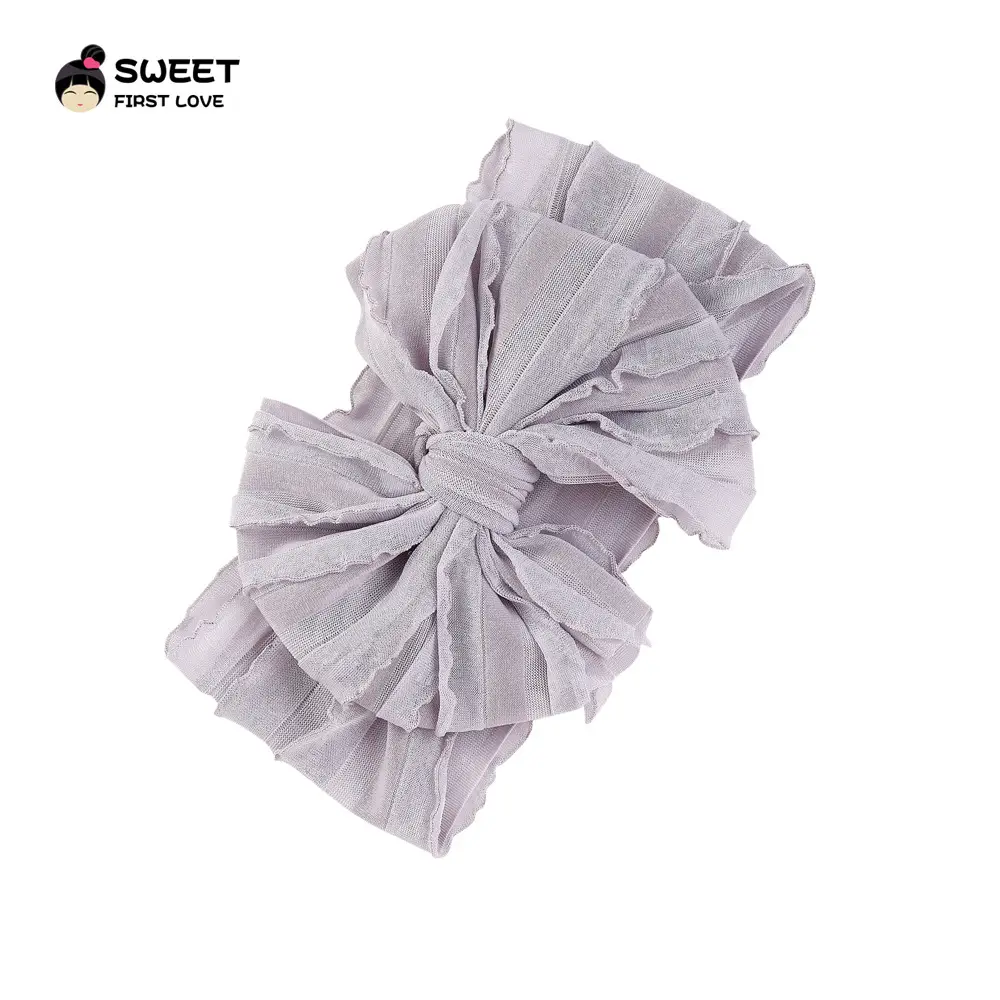 White Elastic Hair Band for Women Large Bow - Image 16