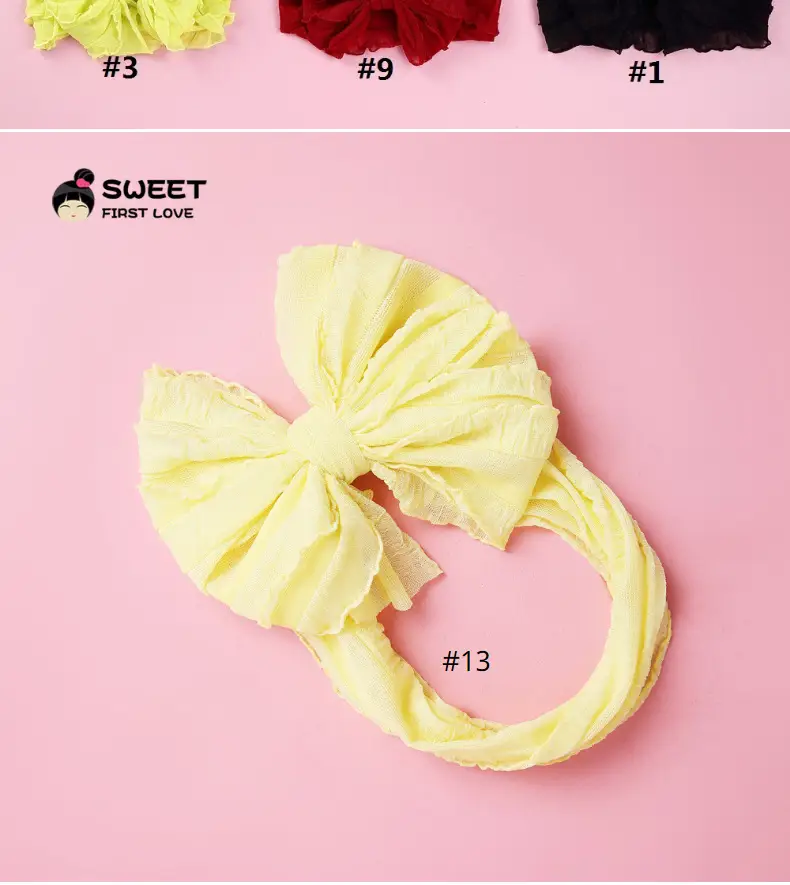 White Elastic Hair Band for Women Large Bow — feature 12