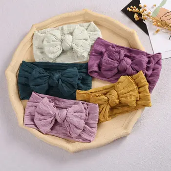 White Elastic Hair Band for Women Large Bow — feature 2