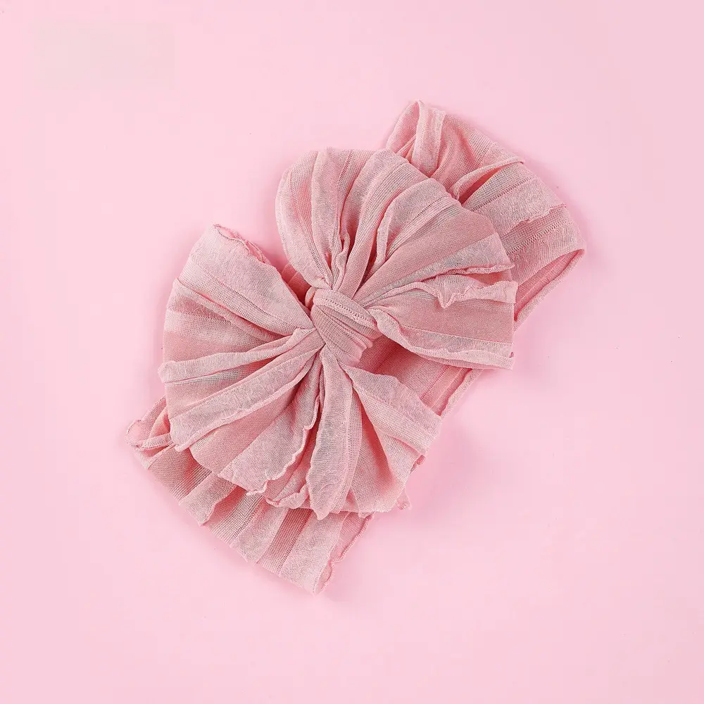 White Elastic Hair Band for Women Large Bow - Image 6