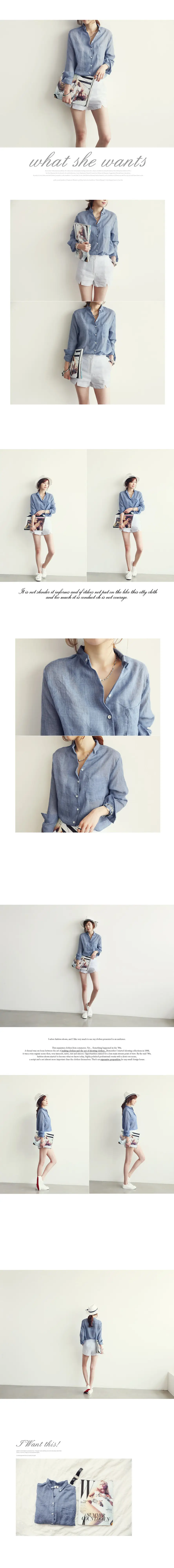 2024 Korean Style White Linen Shirt Large — feature 2