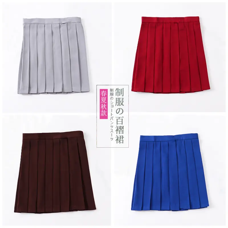 Women Pleated Skirt Maroon University Junior High School - Image 9