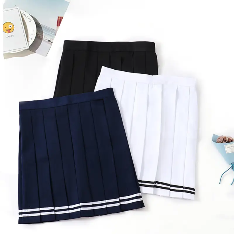 Women Pleated Skirt Maroon University Junior High School - Image 11