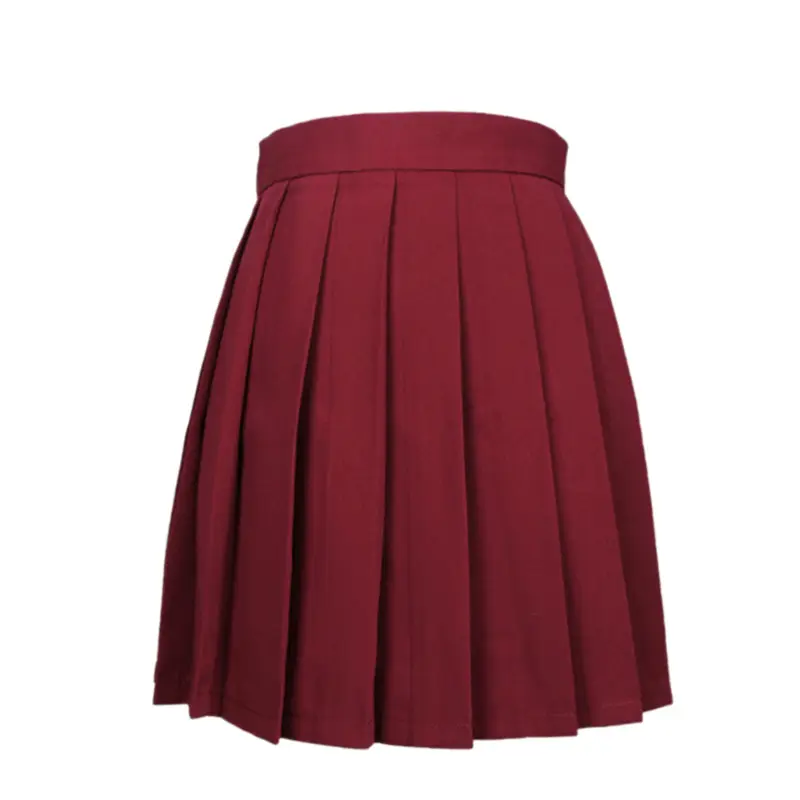 Women Pleated Skirt Maroon University Junior High School - Image 12