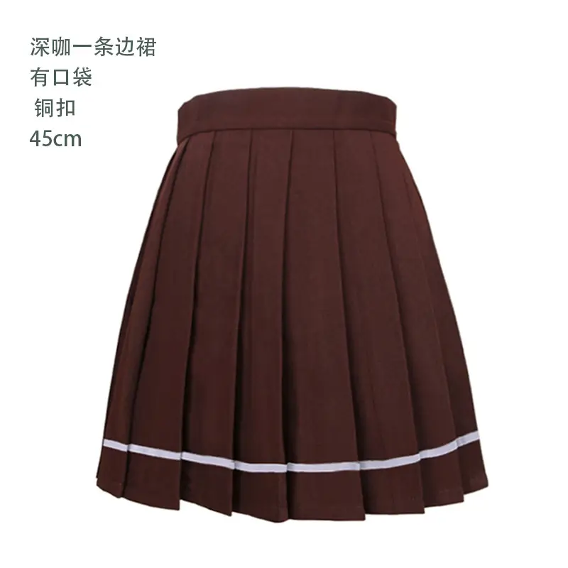 Women Pleated Skirt Maroon University Junior High School - Image 3