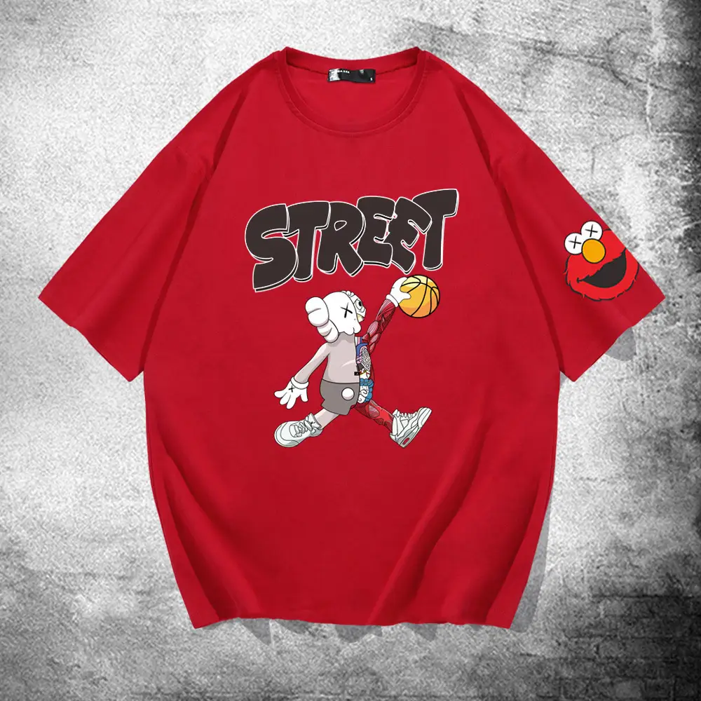 Japanese Anime Short Sleeve T-Shirt Pink Street Design