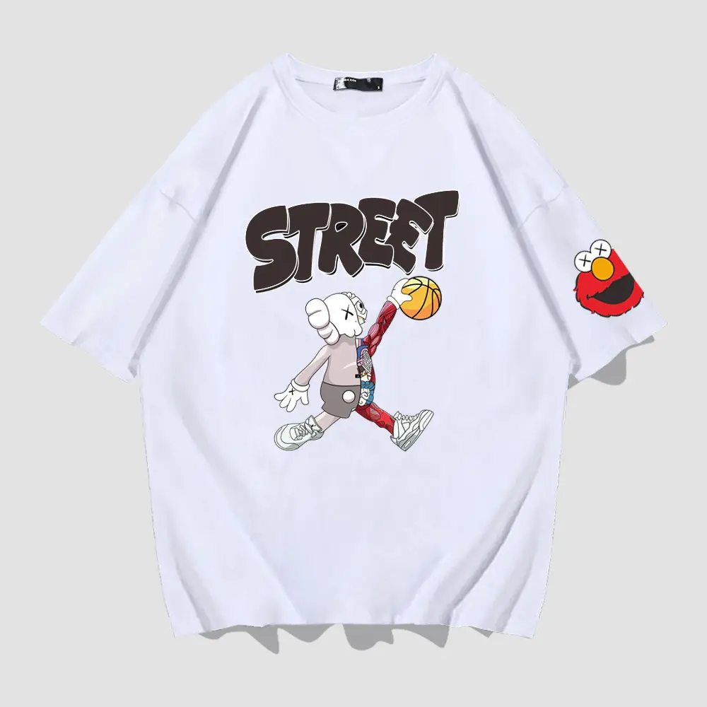 Japanese Anime Short Sleeve T-Shirt Pink Street Design