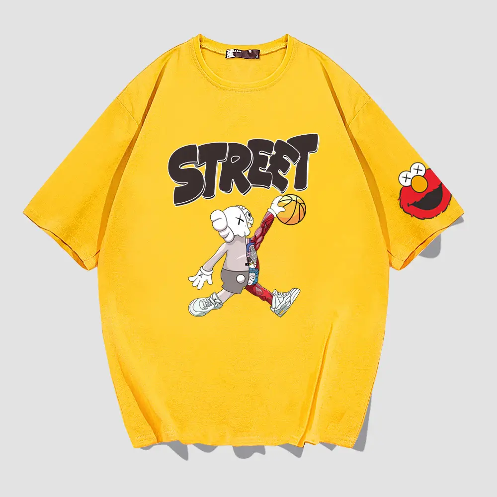 Japanese Anime Short Sleeve T-Shirt Pink Street Design