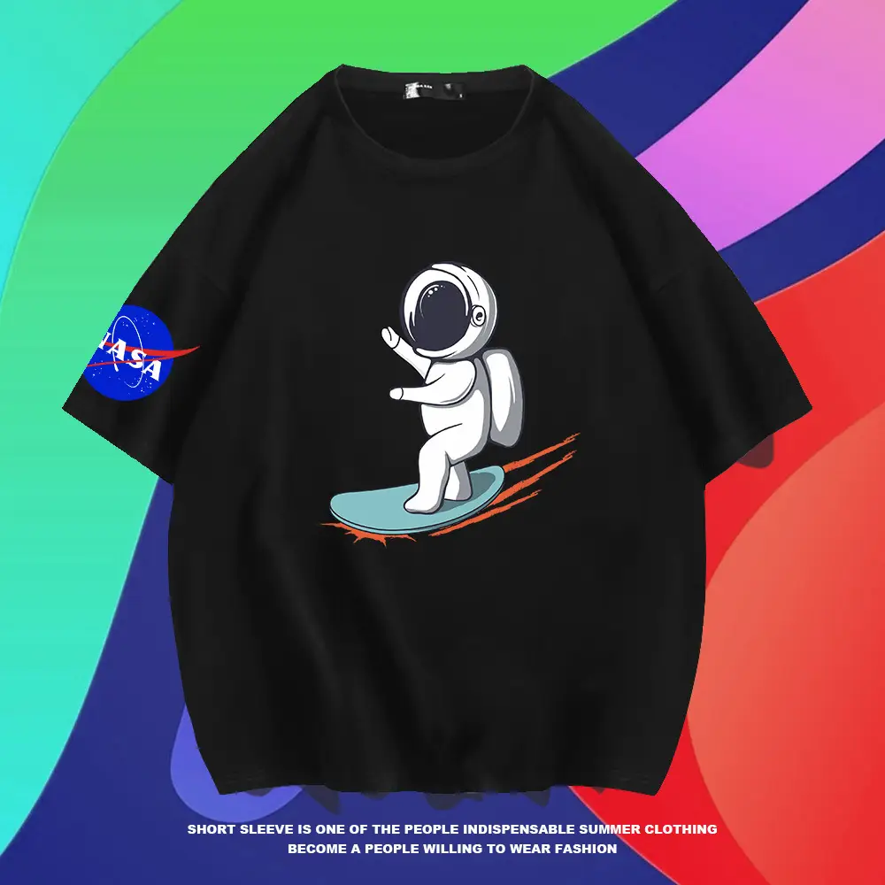 Men NASA Astronaut T-Shirt Blue Short Sleeve - Image 7