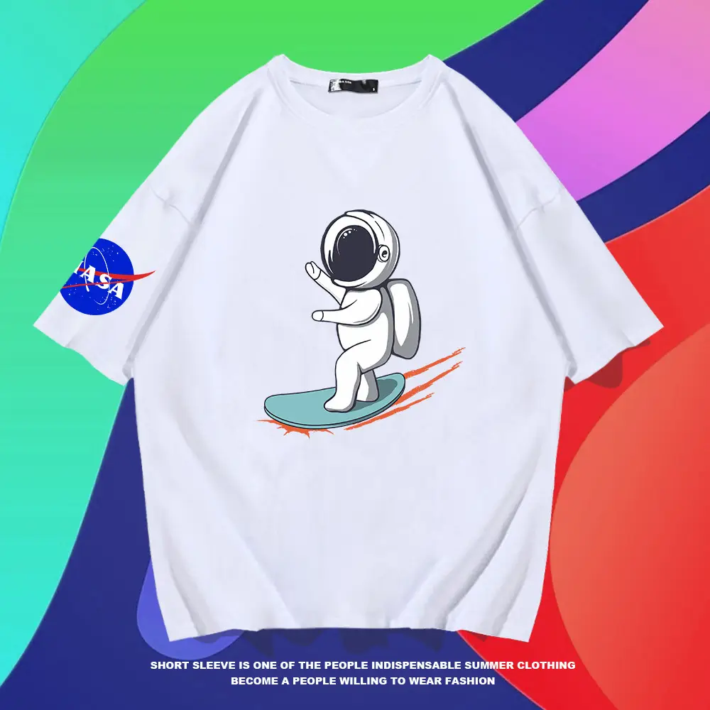 Men NASA Astronaut T-Shirt Blue Short Sleeve - Image 8