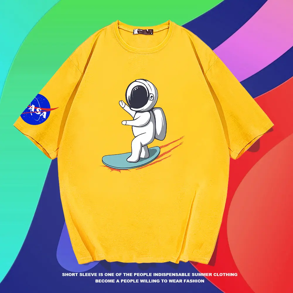 Men NASA Astronaut T-Shirt Blue Short Sleeve - Image 9