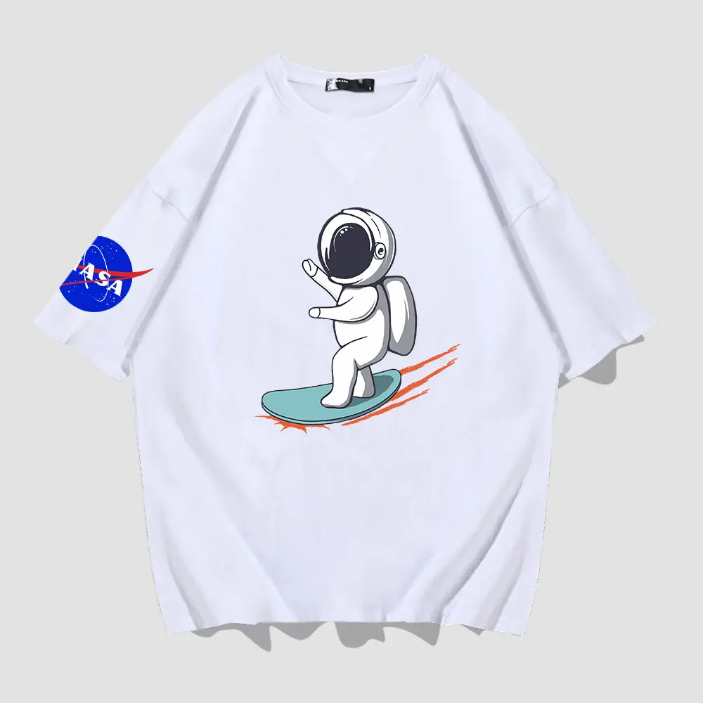 Men NASA Astronaut T-Shirt Blue Short Sleeve - Image 2