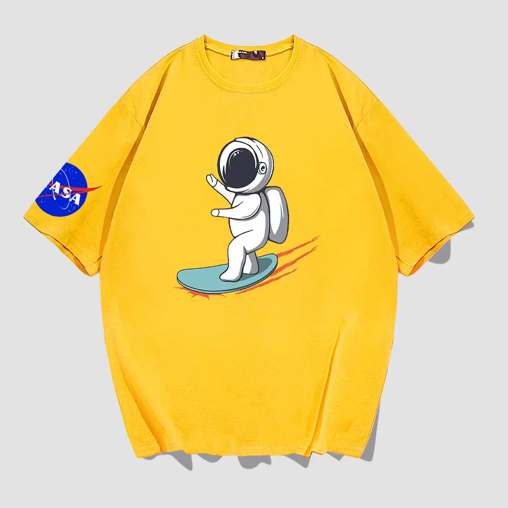 Men NASA Astronaut T-Shirt Blue Short Sleeve - Image 3